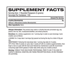 (IA) CREATINE MONOHYDRATE 500G BOTTLE